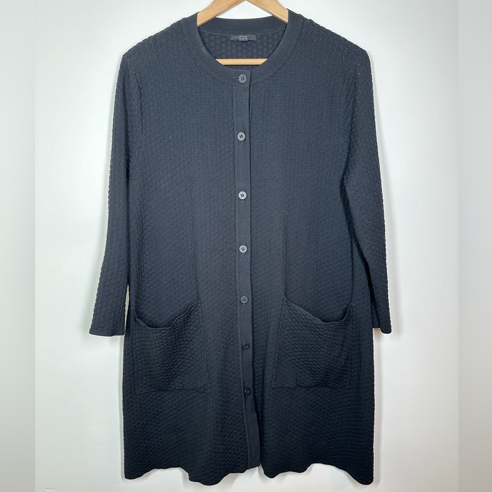 COS Black Heavy‎ Long Cardigan Medium
